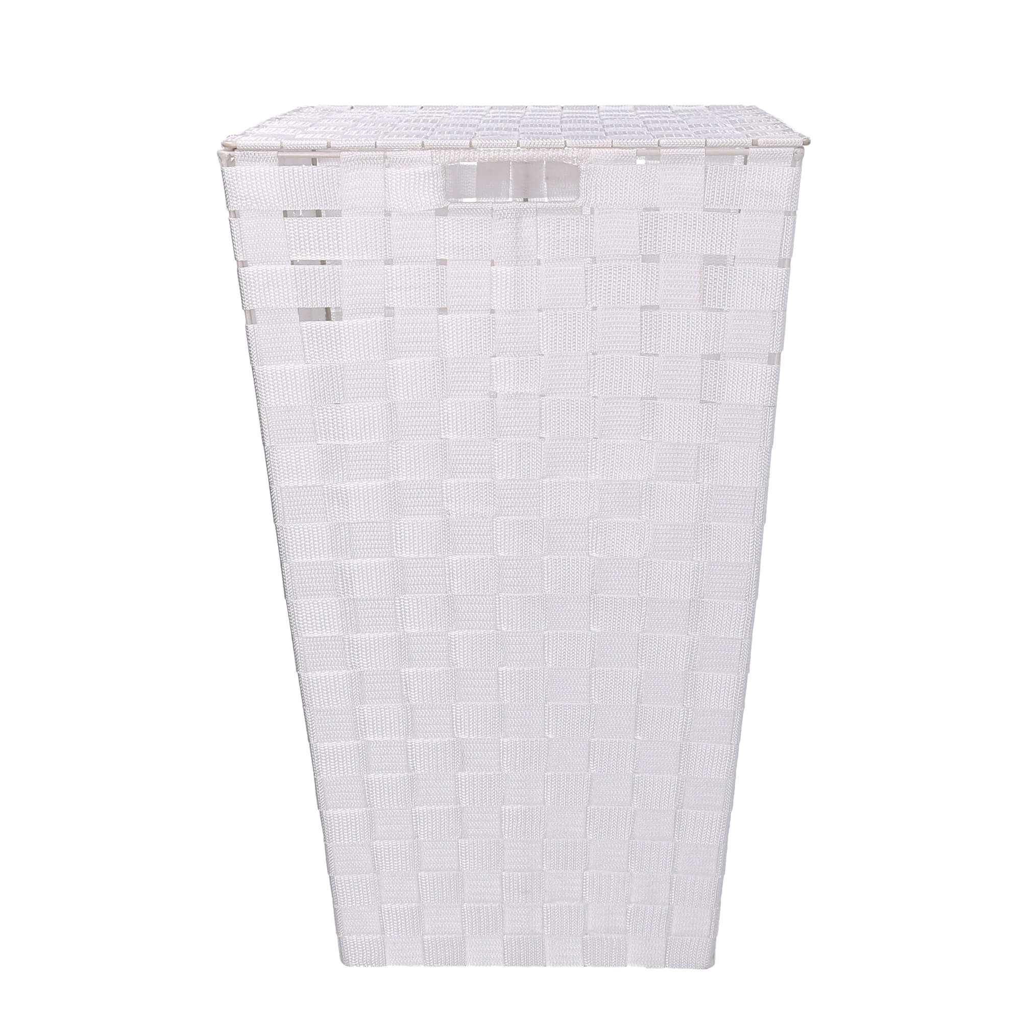 Cesta Portabiancheria Quadro 33x33xh53 cm in Poliestere Bianco