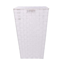Cesta Portabiancheria Quadro 33x33xh53 cm in Poliestere Bianco