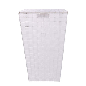 Cesta Portabiancheria Quadro 33x33xh53 cm in Poliestere Bianco