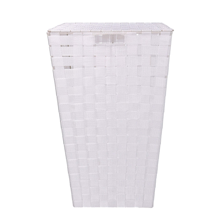 Cesta Portabiancheria Quadro 33x33xh53 cm in Poliestere Bianco