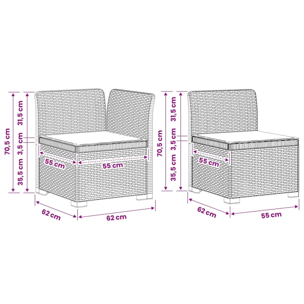 Divano da Giardino 4 Posti con Cuscini Aspetto Rattan PP 3443969