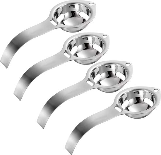 Set di 4 Separatori di Uova in Acciaio Inox – Separatore Proteine e Ghiotte, Resistenti al Lavastoviglie