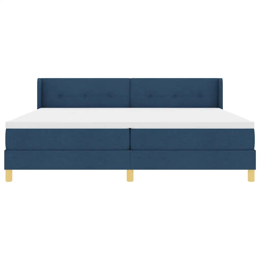 Letto a molle con testiera Blu 200 x 200 cm Tessuto 3341320