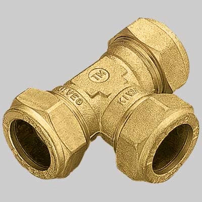 RACCORDO A TEE 3 DADI CON OGIVA OTTONE  18 x 18 x 18     TIEMME