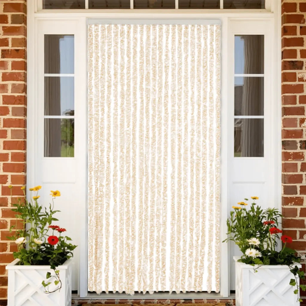 Tenda Antimosche Beige e Bianca 90x220 cm in Ciniglia CFW9976545