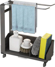 Organizzatore per asciugamani e accessori da cucina con sostegno per piatti e contenitore per spugne e sapone 

Dimensioni: Size One