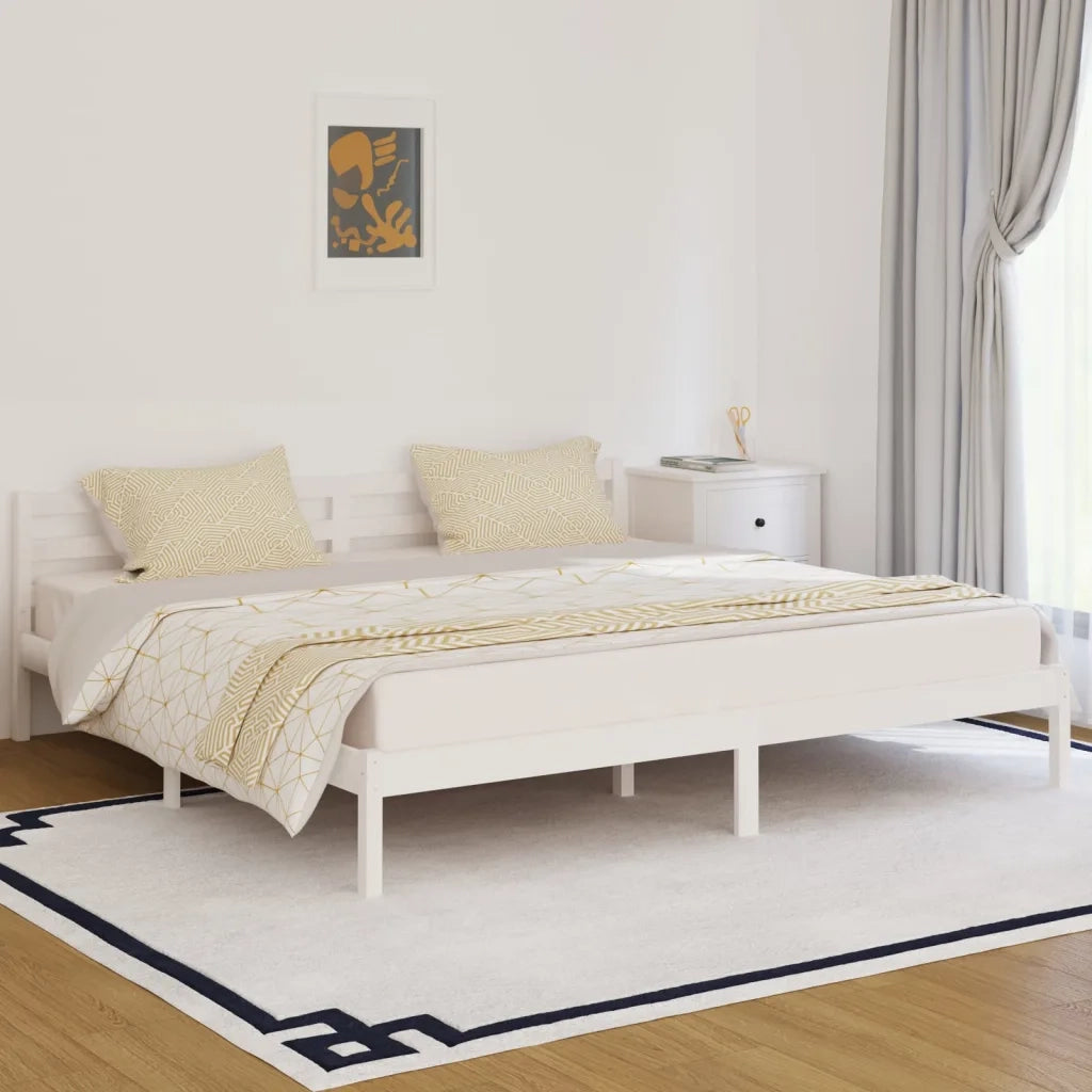 Giroletto in Legno Massello di Pino 200x200 cm Bianco 810451