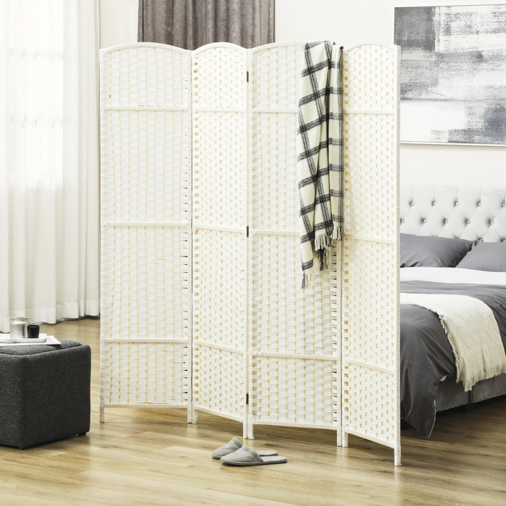 Biombo 4 Pannelli ¨C zephmum ¨C Bianco 160x170 cm