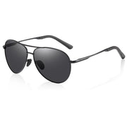 Sole da Uomo con Polarizzazione - Protezione UV400 - Sole da Pilota - Lenti Antiriflesso - Leggero - Cassetta in Metallo - Occhiali da Sole