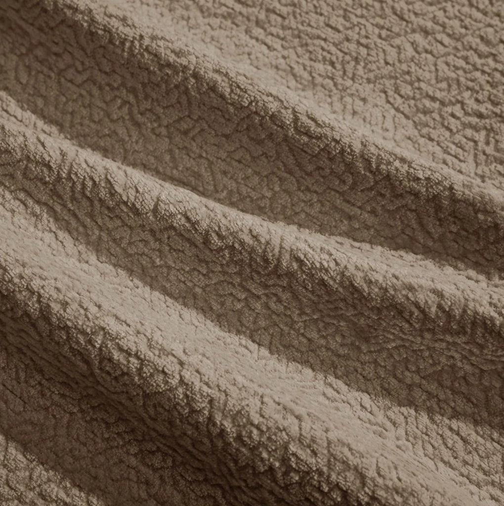 Divano modulare a U o L 260x149x90 cm in chenille marrone con pouf mobile