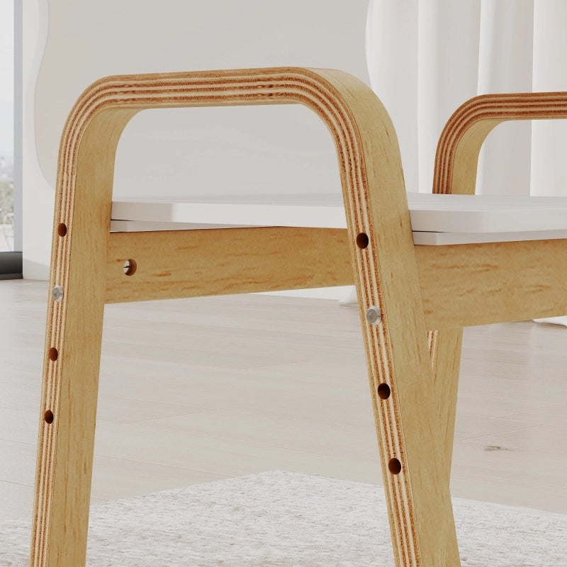 SEDIA PER BAMBINI Regolabile 39x34x49,5/53,5/57,5/61,5 cm Legno Bianco Set 2 pezzi