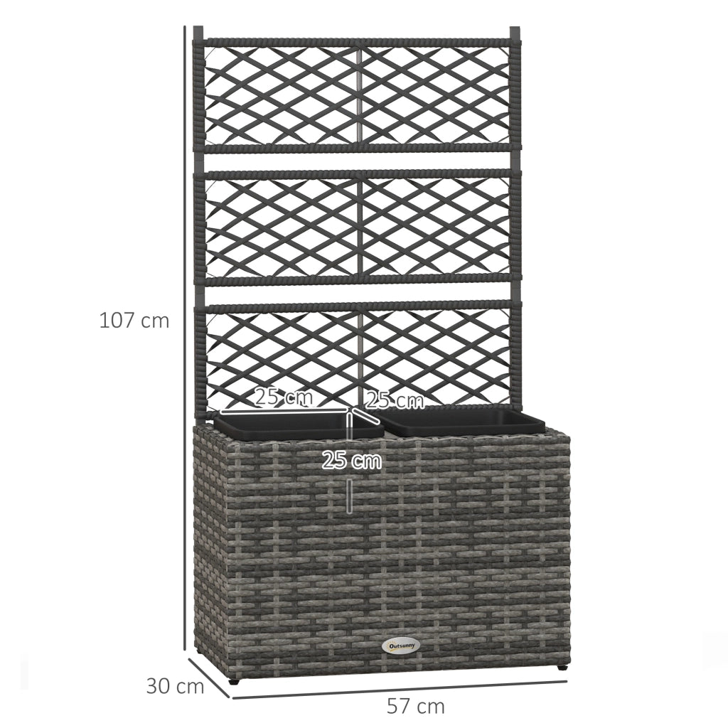 Fioriera con griglia 3 vasche ¨C zephmum ¨C grigio 57x30x107 cm