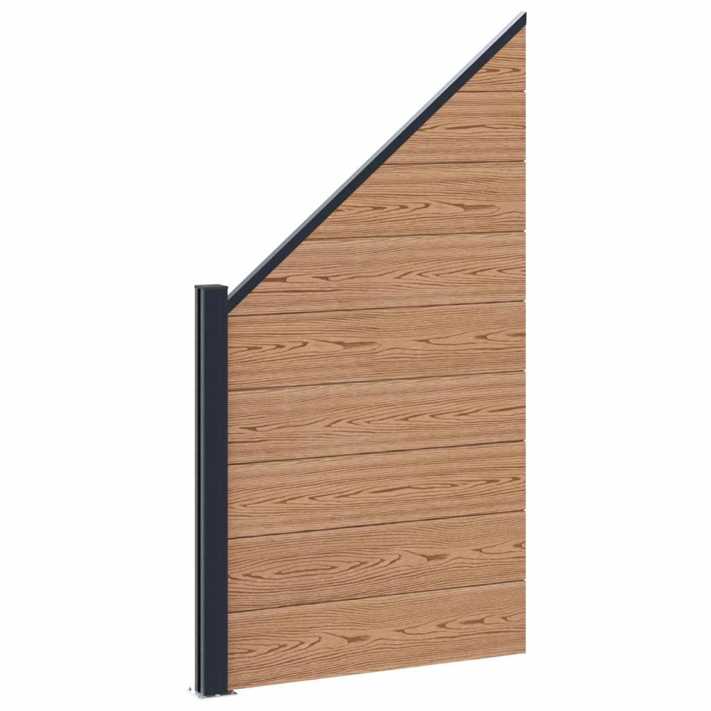 Pannello di Recinzione 8 pcs WPC e Alluminio Marrone 3429390