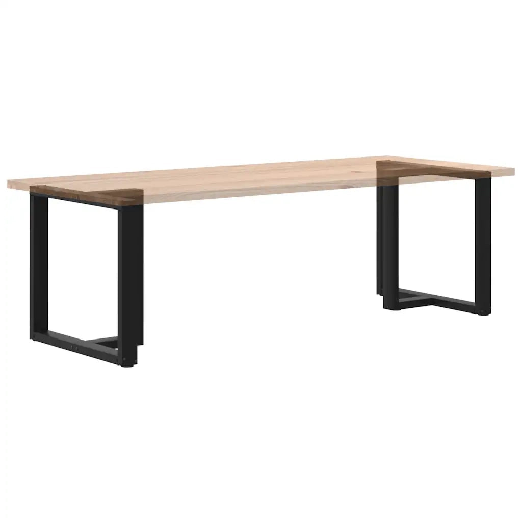 Gambe per tavolo da pranzo a forma di T 2 pz nere 80x35x(72-73) cm in acciaio