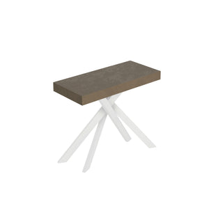 Consolle Allungabile 90-300x40x77 cm Saki Tortora Gambe Bianche