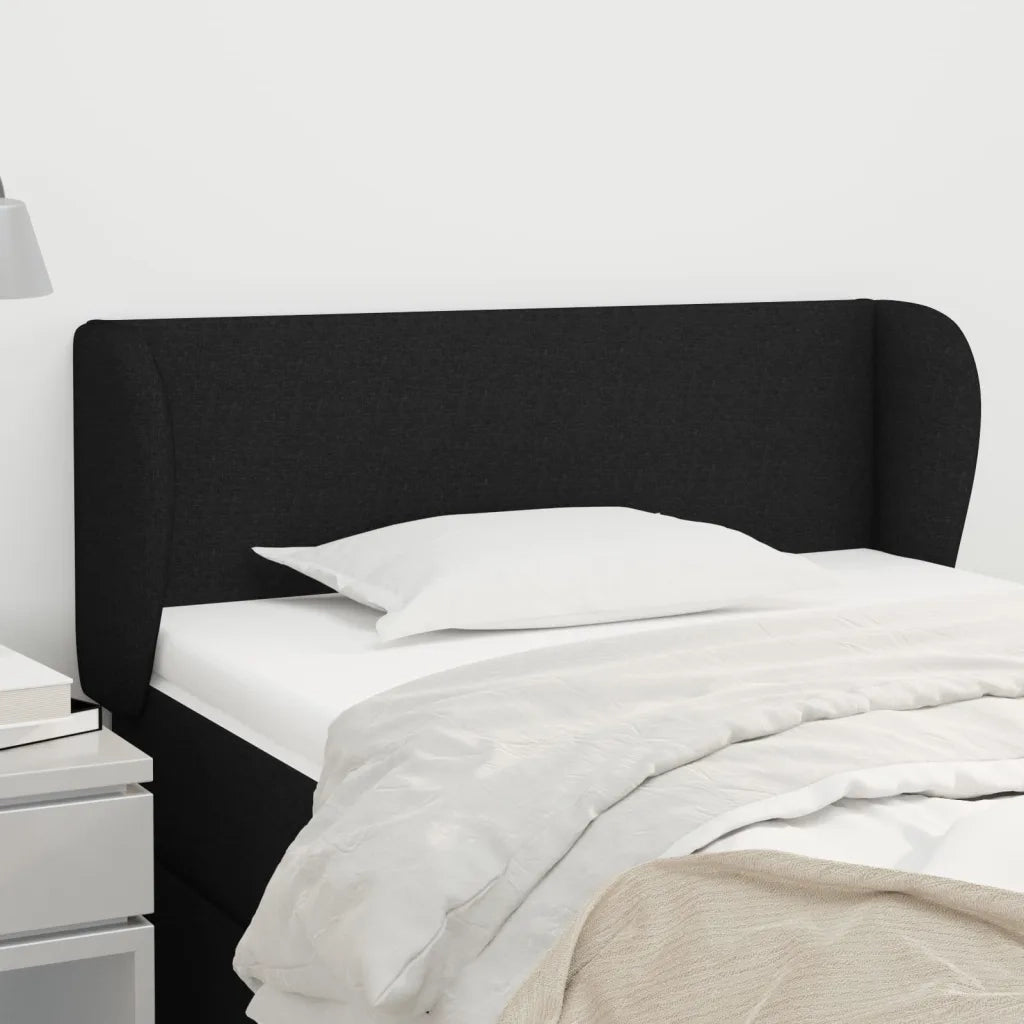 Testiera | Testata ad Orecchio Nera 103x23x78/88 cm in Tessuto