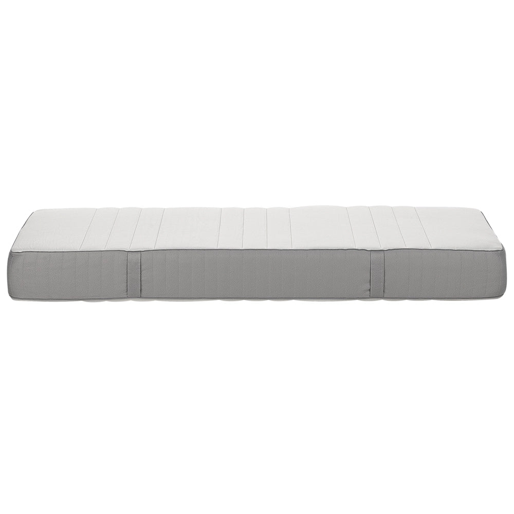 Materasso in schiuma bianco e grigio EU Singolo durezza media con cerniera e copertura in poliestere 90 x 200 cm rimovibile Accessori per la camera da letto
