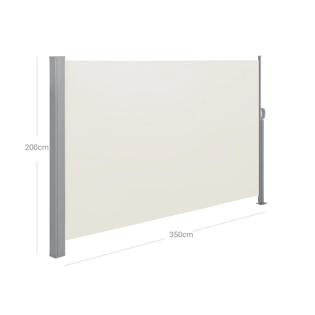 Tenda da sole laterale per balcone e terrazza parasole 200 x 350 cm (h x l) frangivista beige 12_0001855