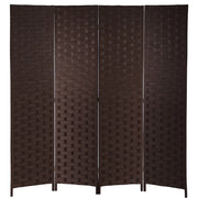 Trade Shop - Separe' A 4 Ante Pannelli Double Face Marrone Paravento Divisorio Ambienti Sep06 523367 -