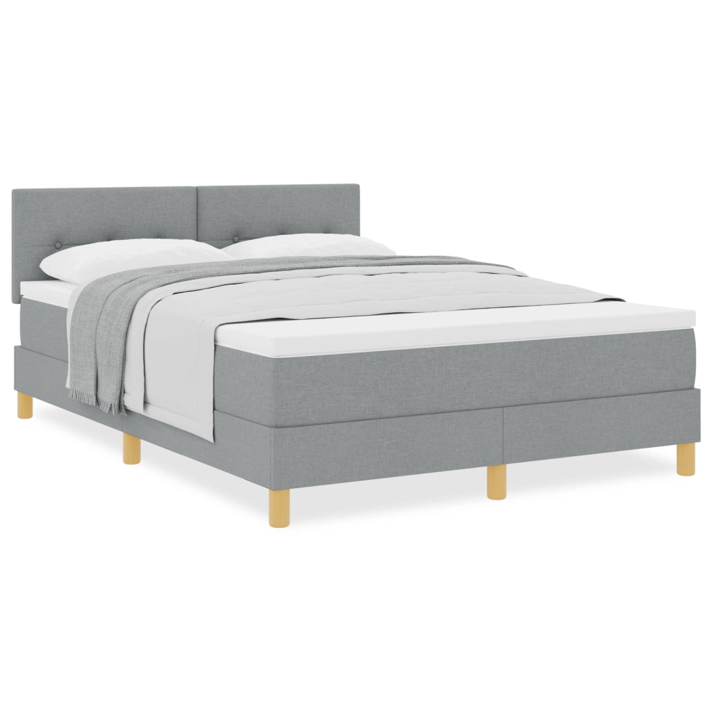 Letto a Box Spring con Materasso Grigio Chiaro 160x200 cm Tessuto
