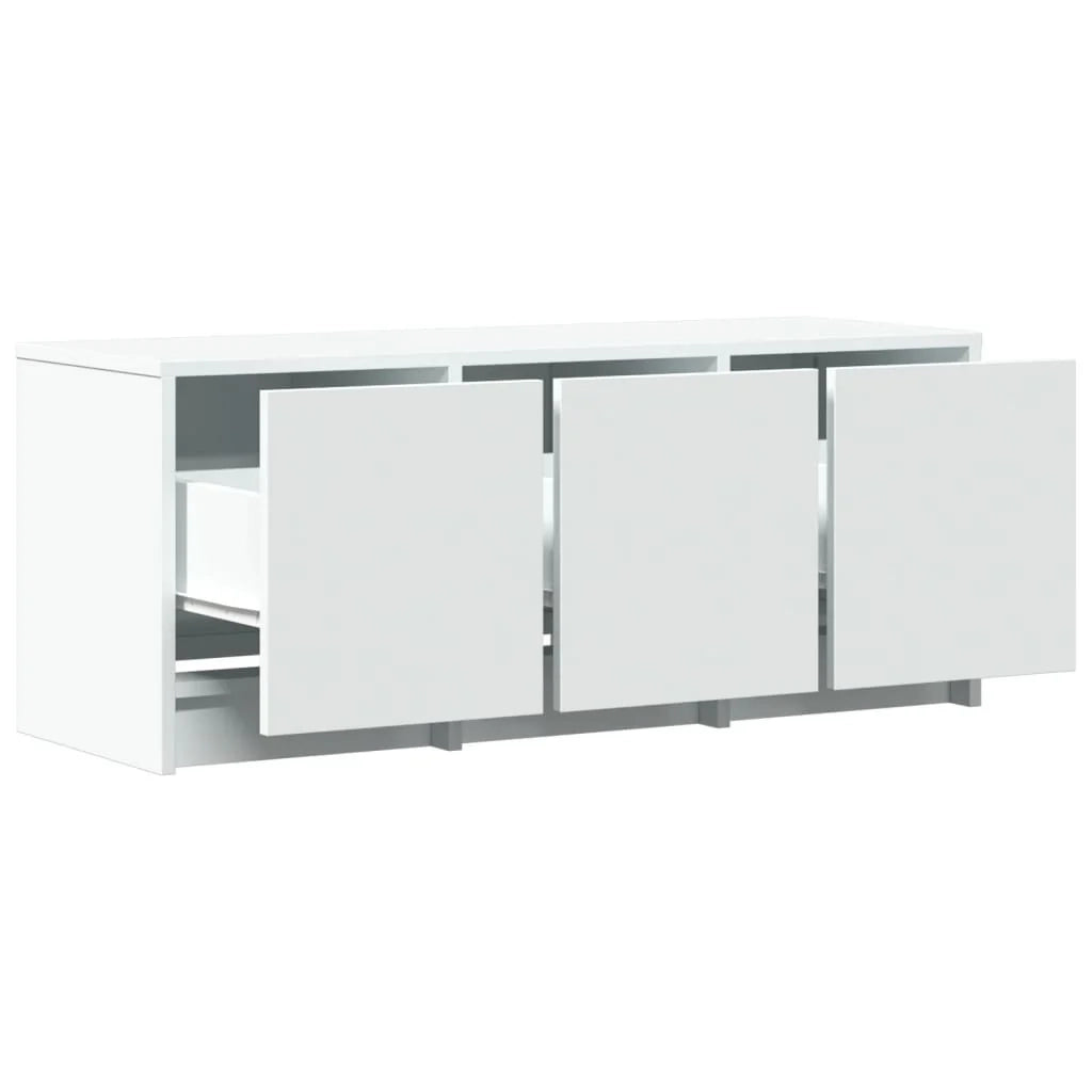 Mobile TV multimediale mensola TV credenza mobile TV per sala da pranzo soggiorno camera da letto con illuminazione a LED 97 x 34 x 40 cm legno ingegnerizzato bianco 02_0026457