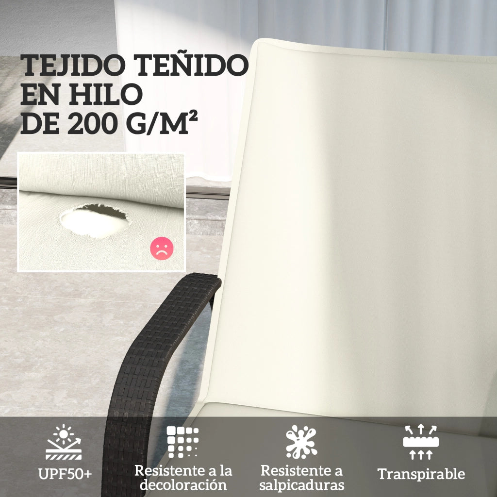 Cuscini per Divani da Giardino ¨C Zephmum ¨C 193x58x6 cm Crema