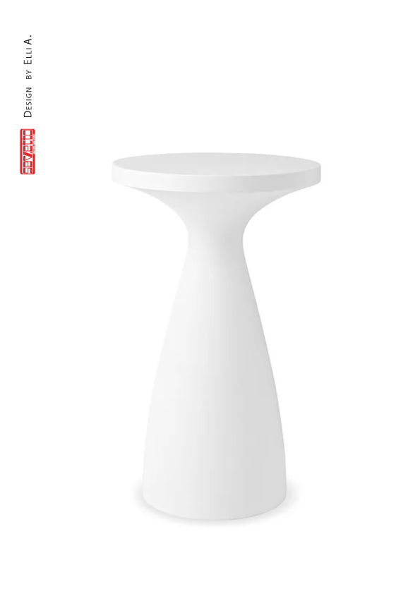 Tavolino da Giardino Ø65x110 cm in Resina Arkema Drink Bianco