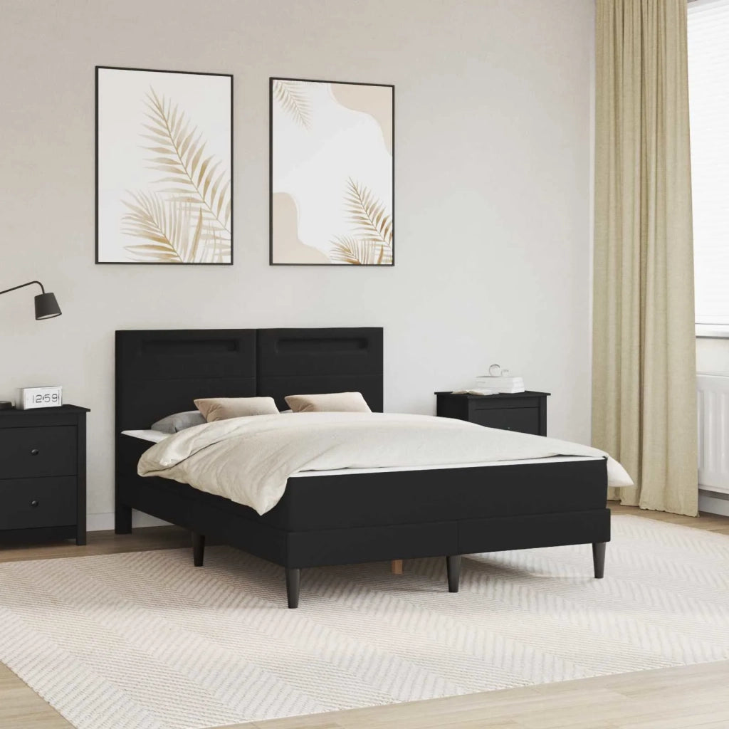 Struttura del letto con testiera Nero 140 x 200 cm Similpelle