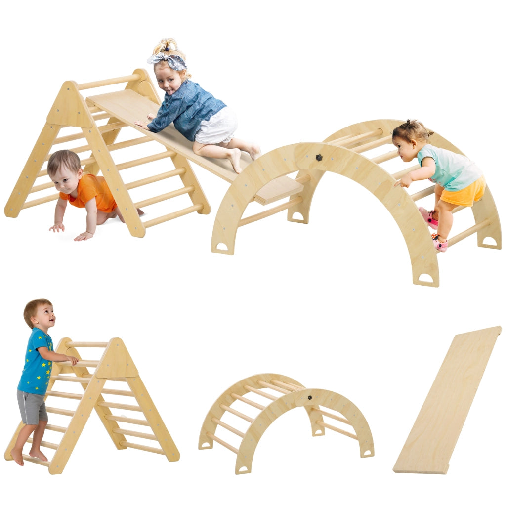 Scaletta per Bambini con Rampa ¨C zephmum ¨C Naturale 219x72,5 cm