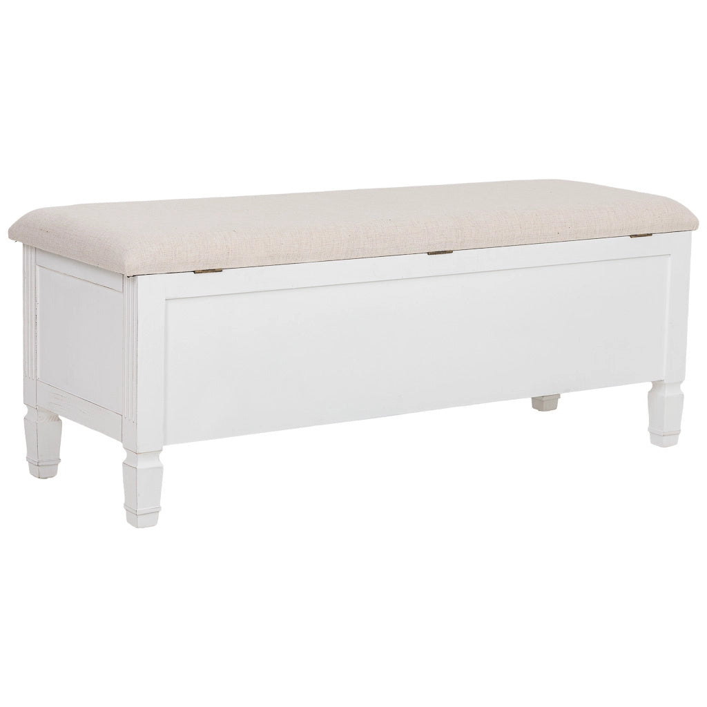 Panca in legno bianco 120x43x48h cm