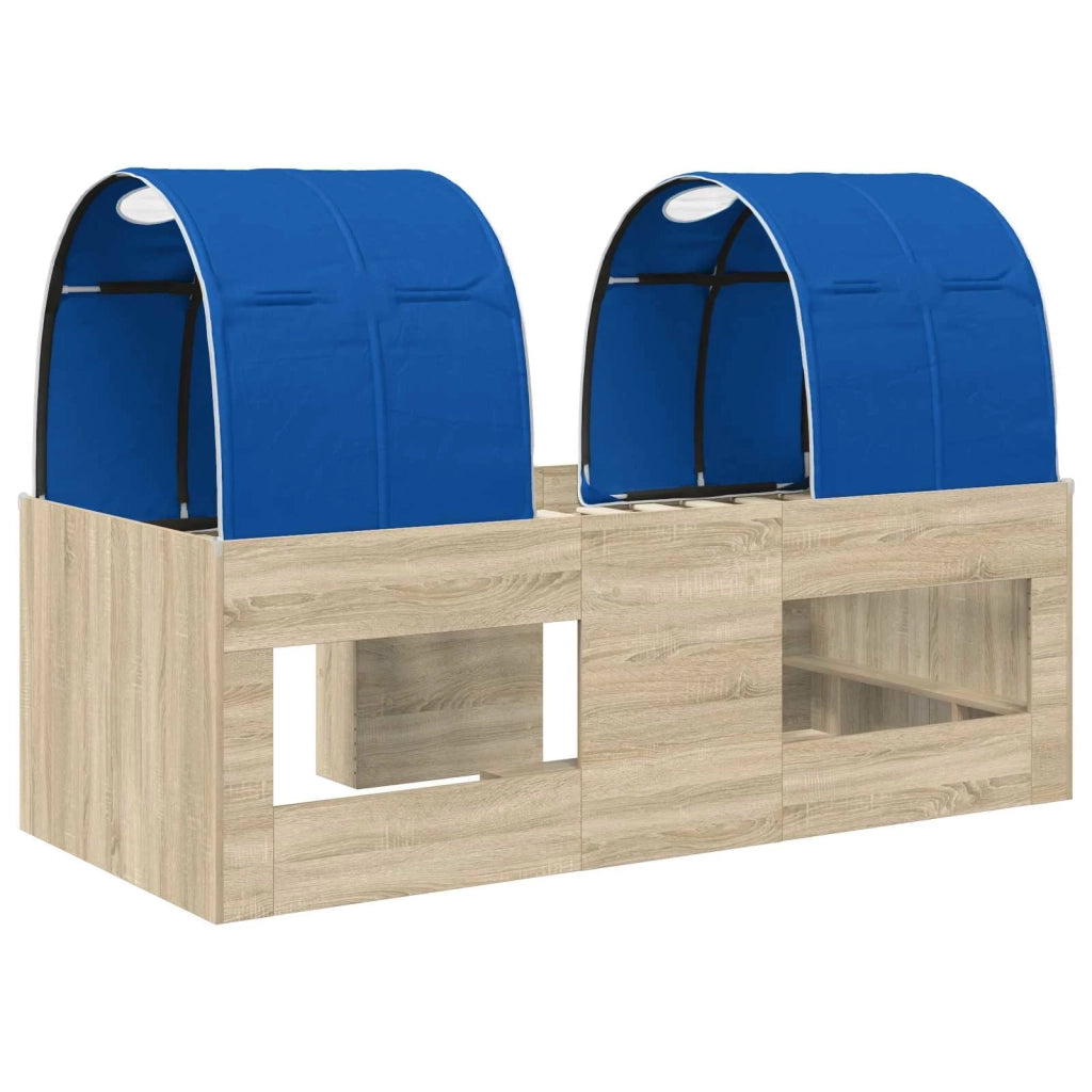 Letto con Tunnel 3 pz Rovere Sonoma e Blu Legno ingegnerizzato 3423565