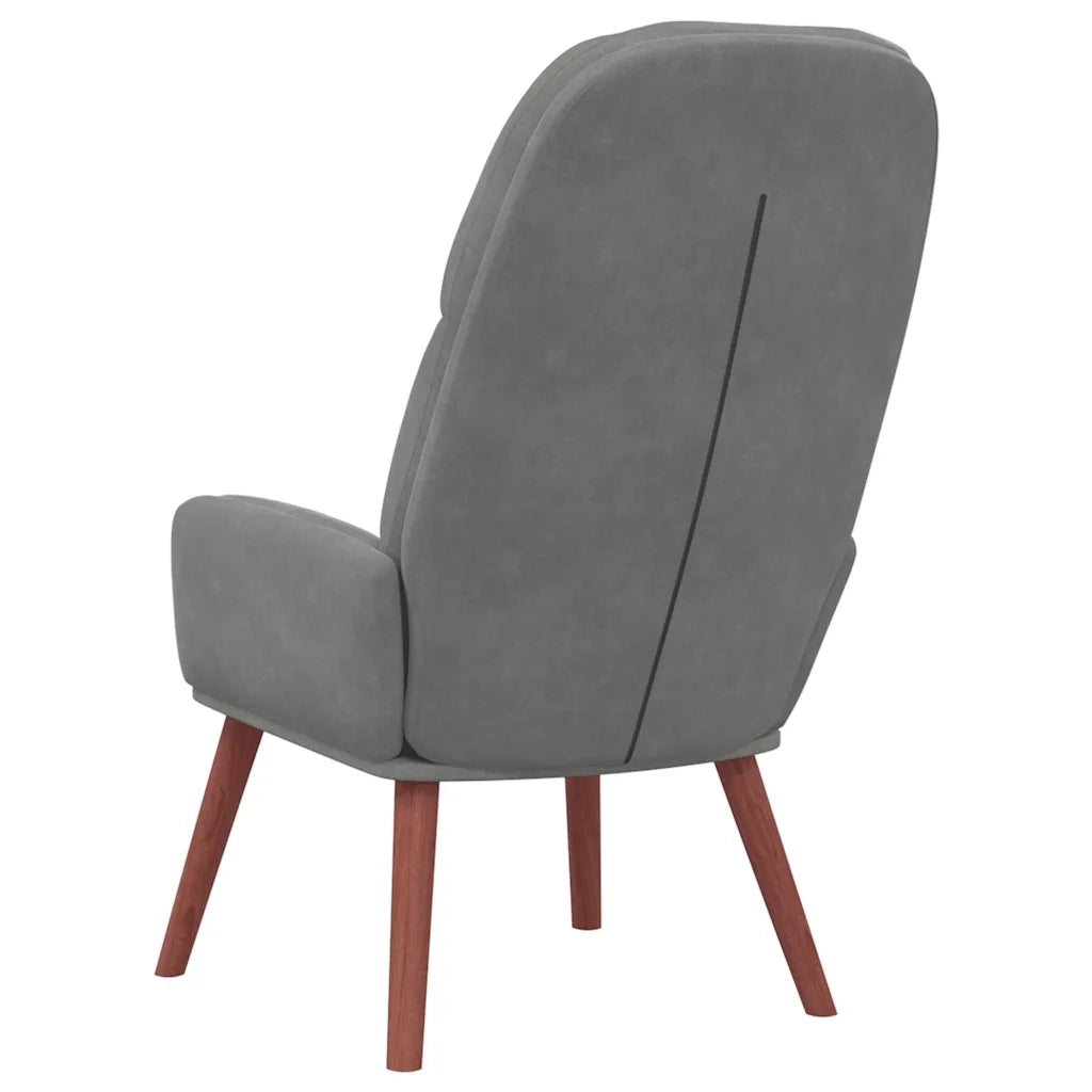 Sedia Relax Grigio Scuro in Velluto 4102611