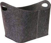 Sostegno di legno - Deposito di legna XXL - Manico di legno - Spessore extra - Velluto - Grigio - Manico per legna da ardere - Maniglie rinforzate - Grande