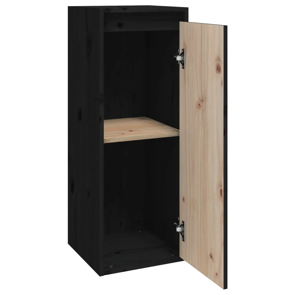 Pensili 2 pz Neri 30x30x80 cm in Legno Massello di Pino 813504