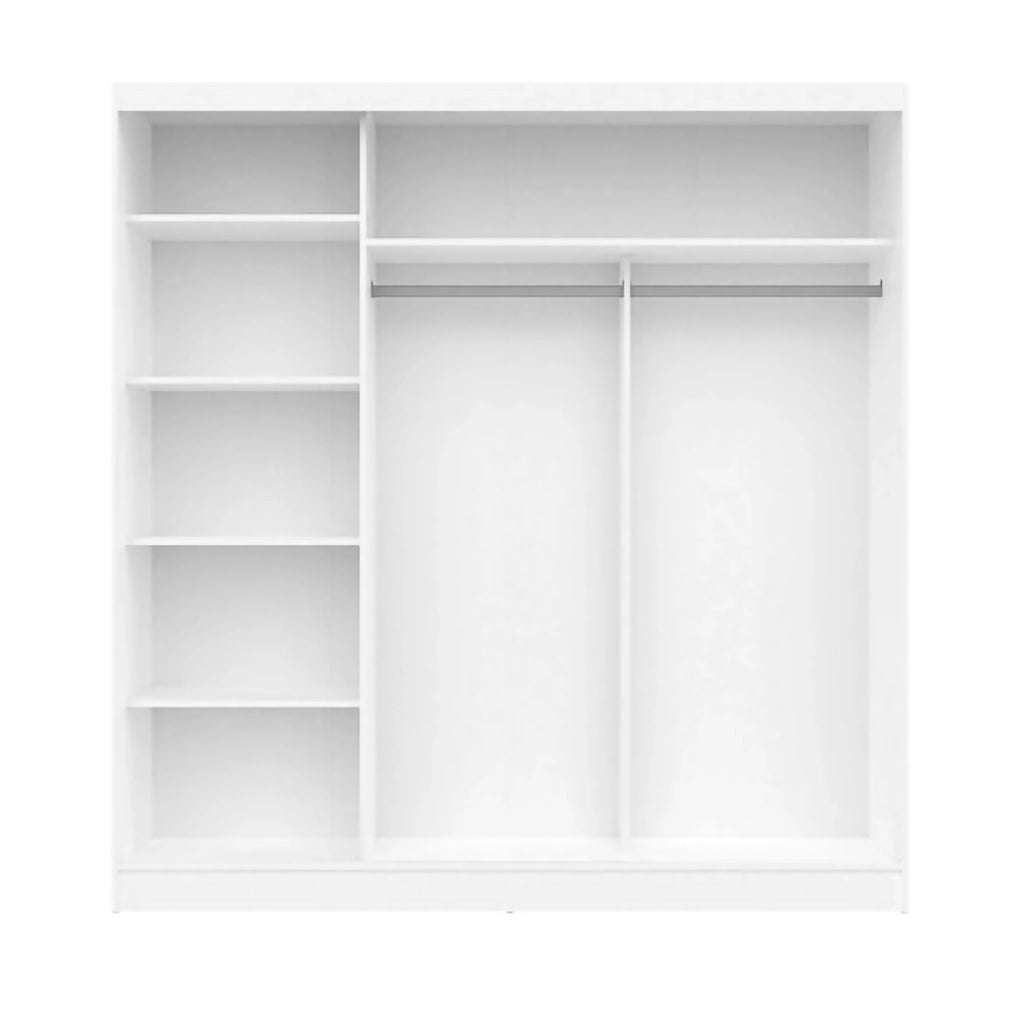Armadio Camera da Letto Lesitoto, Guardaroba Grande 5 Ripiani, 205x205h cm Bianco