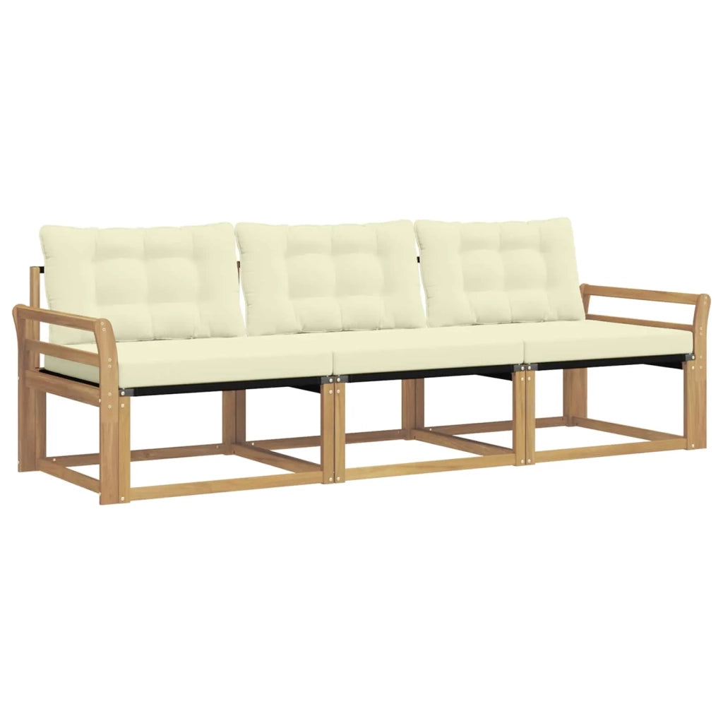 Set di divani da esterno 3 pz Bianco e Crema 3388372