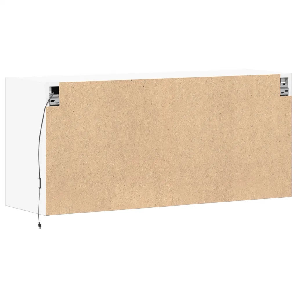 vidaXL Mobile TV a Parete con Luci LED Bianco 100x31x45 cm
