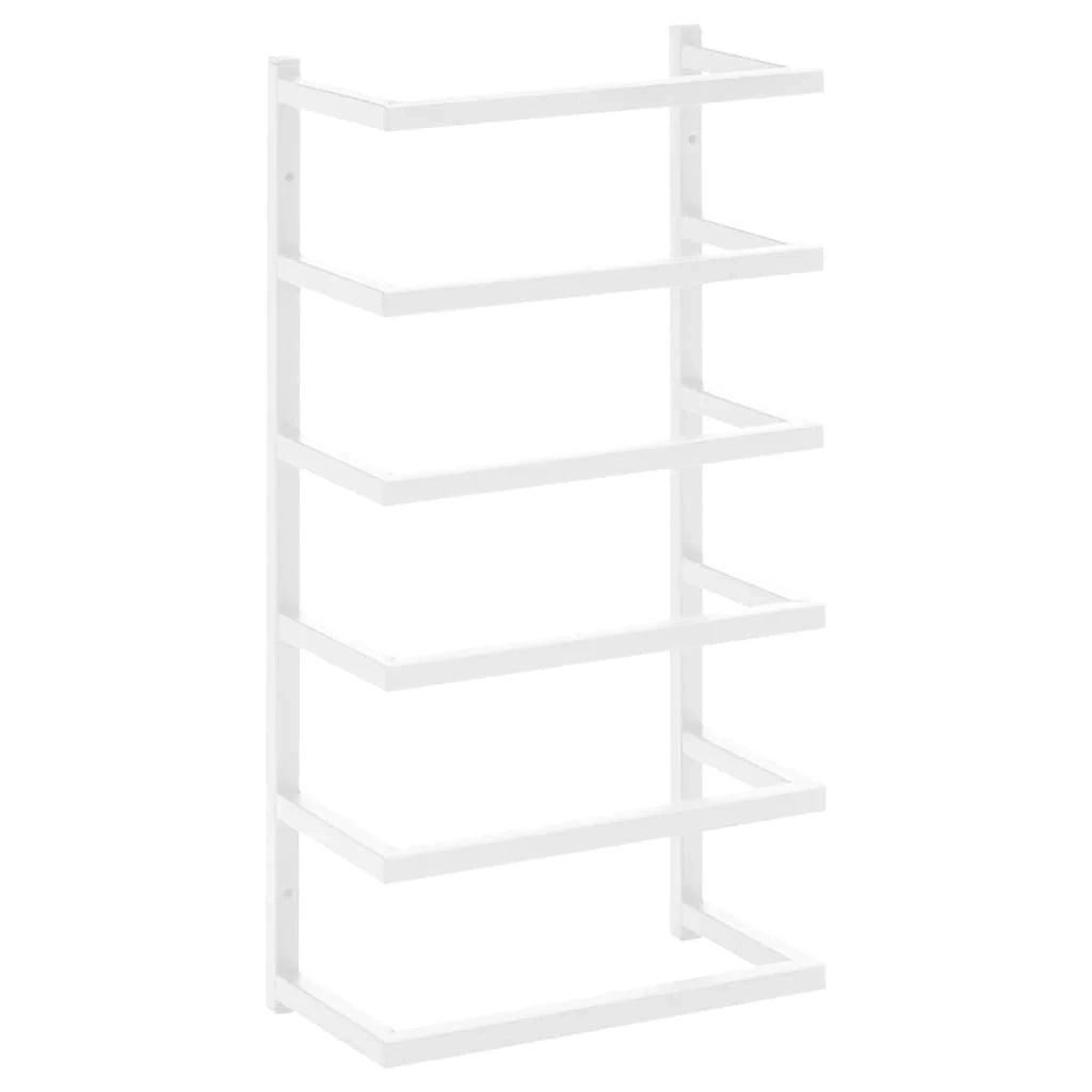 Portasciugamani da bagno mobiletto 24x12x48 cm acciaio bianco 02_0005466