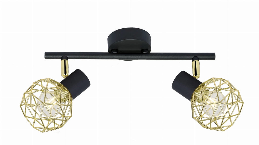 Plafoniera a barra Candellux Acrobat 92-66336 oro/nero 2xE14