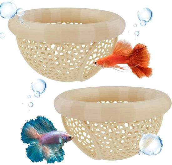Due pezzi di tunnel per grotta per acquario, accessori per acquario, decorazione galleggiante per acquario, accessori per pesci, gamberi, attrezzature per allevamento, decorazione, grotta creativa