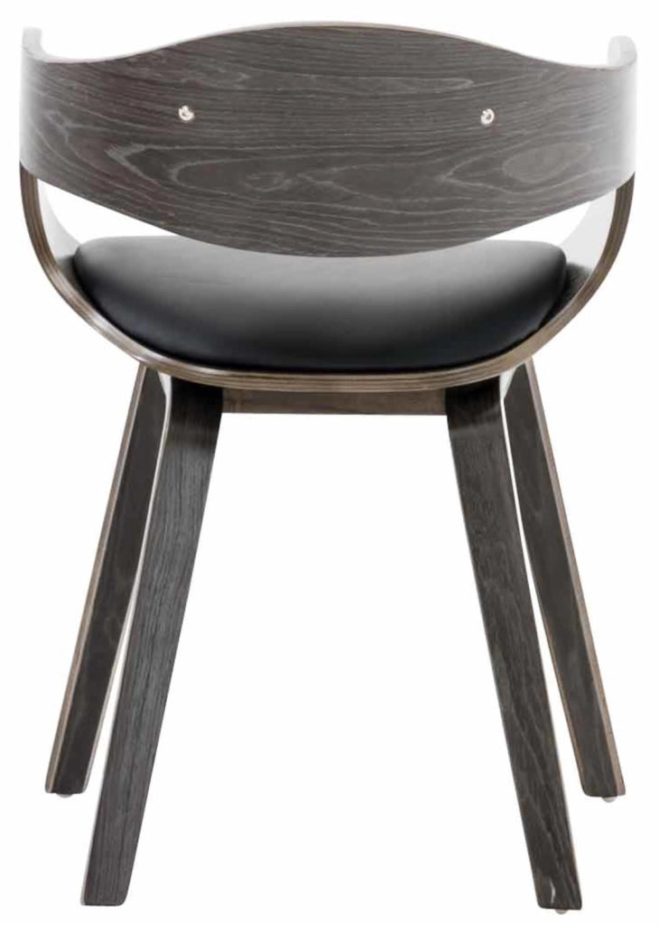 Set di 2 sedie Kingston in finta pelle nero/grigio