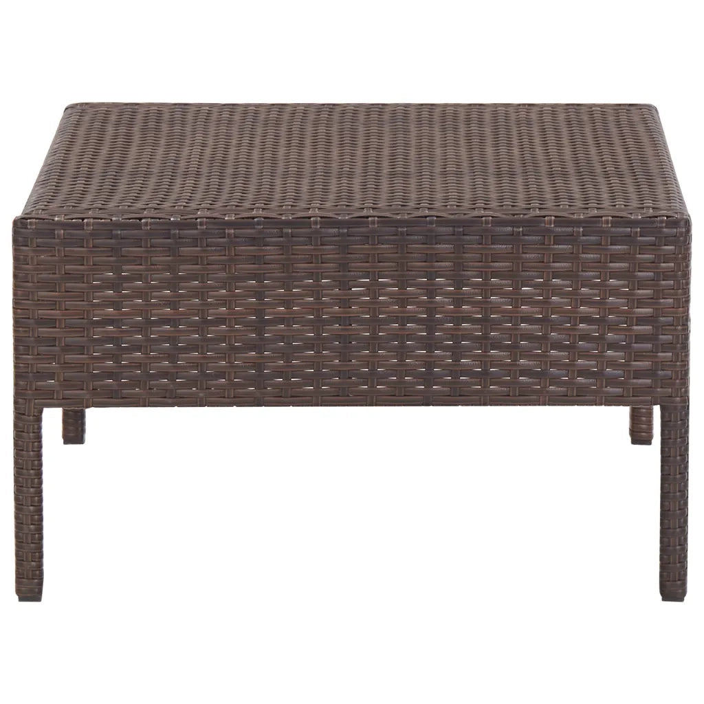 Set Divani da Giardino 5 pz con Cuscini in Polyrattan Marrone 48943
