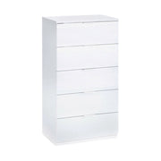 Cassettiera Armenia, Settimanale a 5 cassetti, Mobile ComÒ² per camera da letto, Settimanale moderno, cm 60x40h110, Bianco