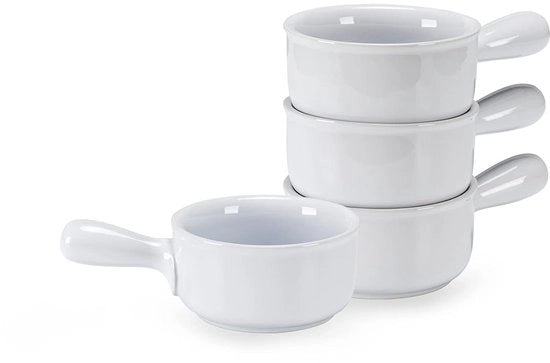 Set di 4 tazze da zuppa colorate con manico - ceramico - 400 ml