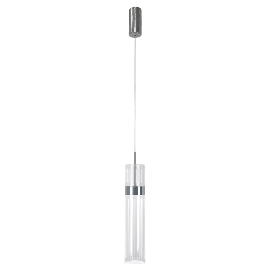 Lampada a sospensione Ambiente tubo acrilico cromato LED CCT 6W
