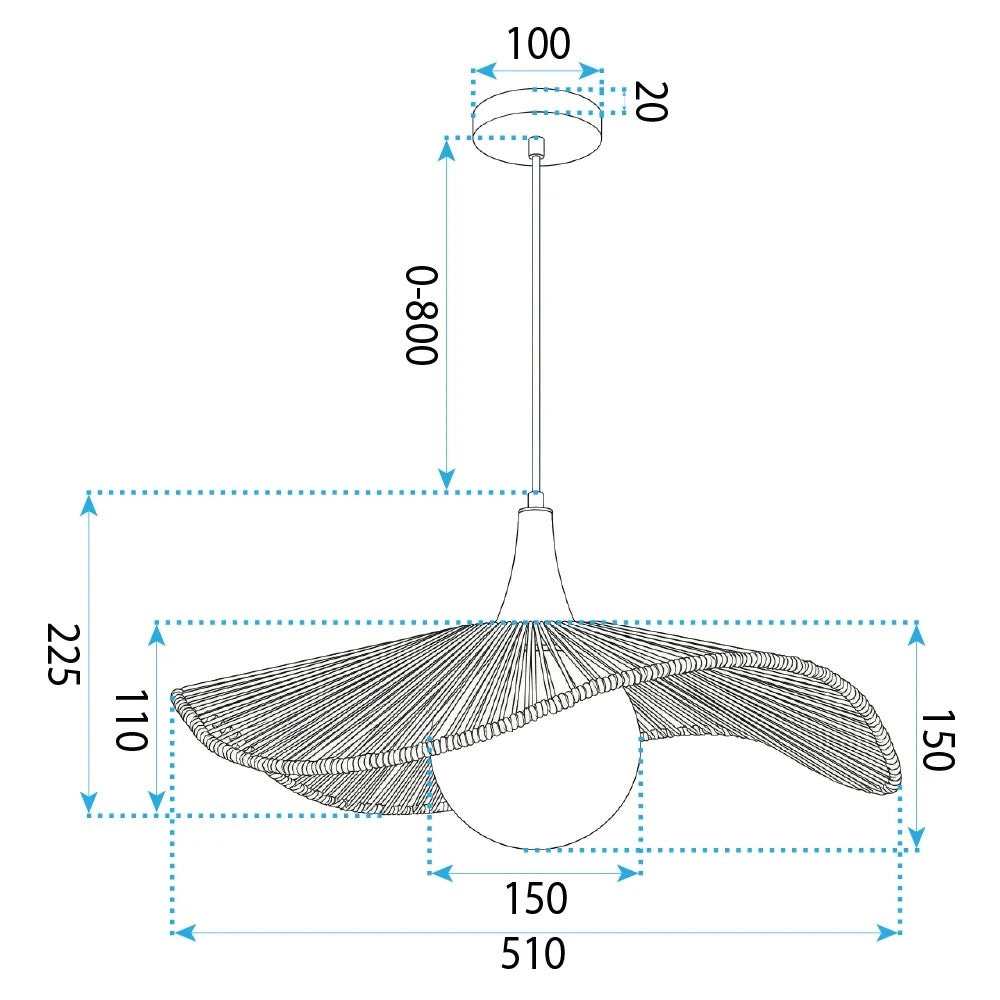 Lampada Boho APP1932-1CP 50cm