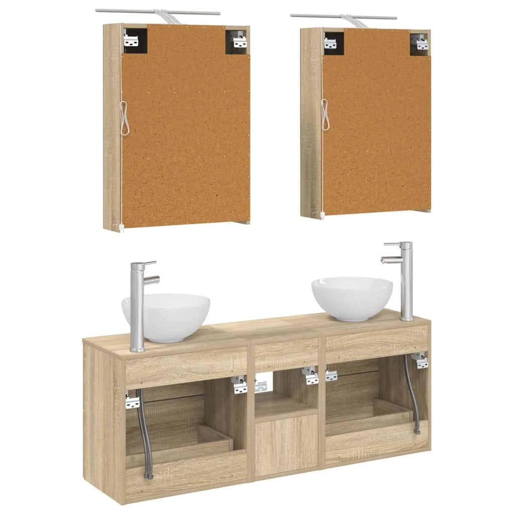 Set di Armadi da Bagno 5 pcs Rovere Sonoma 50 x 14,5 x 70 cm 3406673