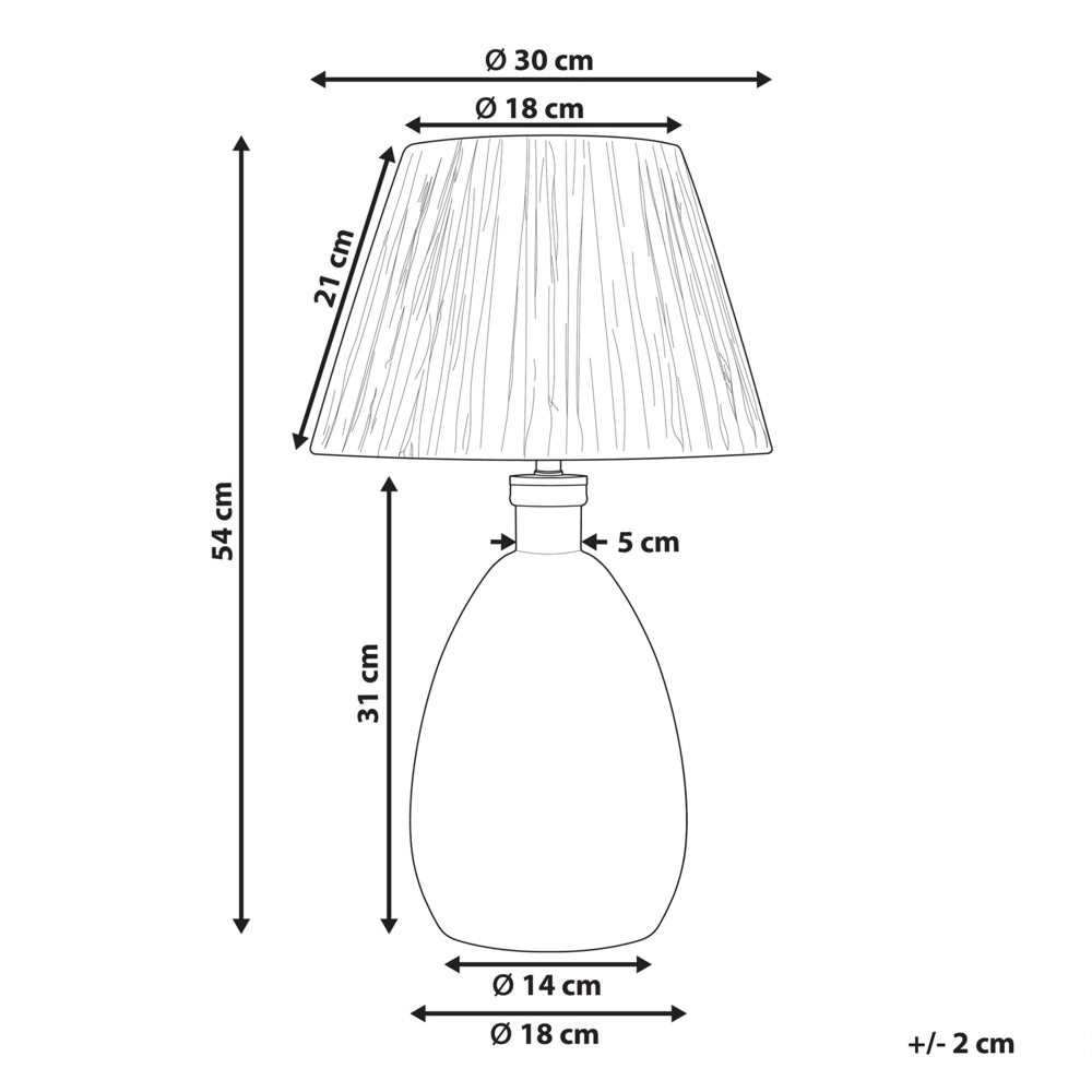 Lampada da tavolo con base in vetro trasparente e paralume naturale Luce da comodino