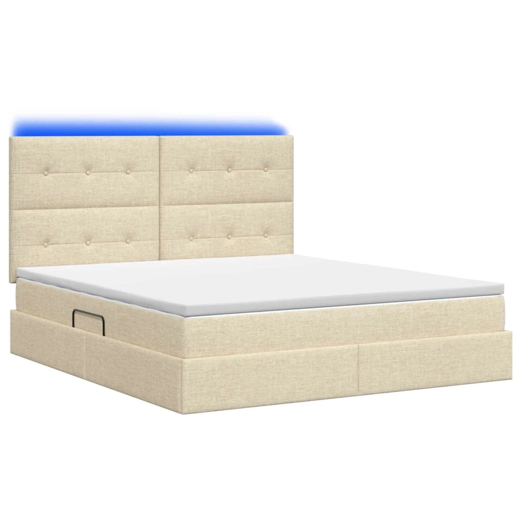 Letto con contenitore LED e materasso Crema 180 x 200 cm 3459964