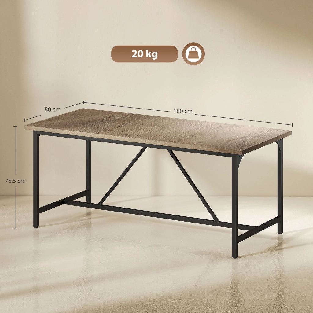 Tavolo da pranzo allungabile moderno rettangolare ¨C zephmum ¨C legno effetto naturale 180x80x75.5 cm